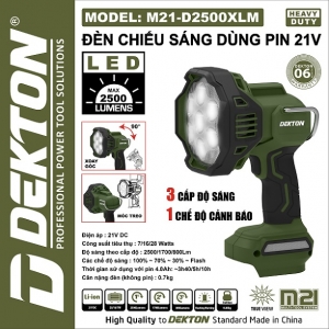Đèn chiếu sáng dùng pin dekton m21-d2500xlm