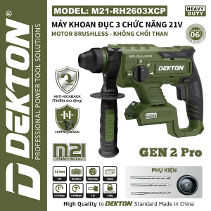 Máy khoan bê tông dùng pin 21V Dekton m21-RH2603XCP