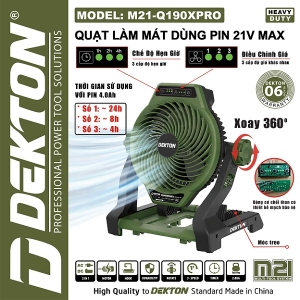 Máy quạt dùng pin hiệu dekton m21-q190xpro