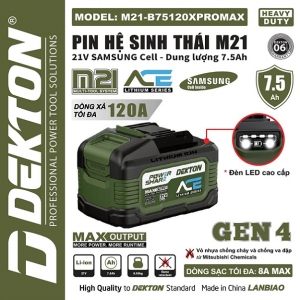 Pin dekton cell samsung 18650 m21-b75120xpromax
